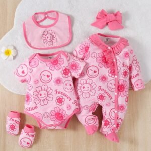 2 pcs pyjama floral pieds
