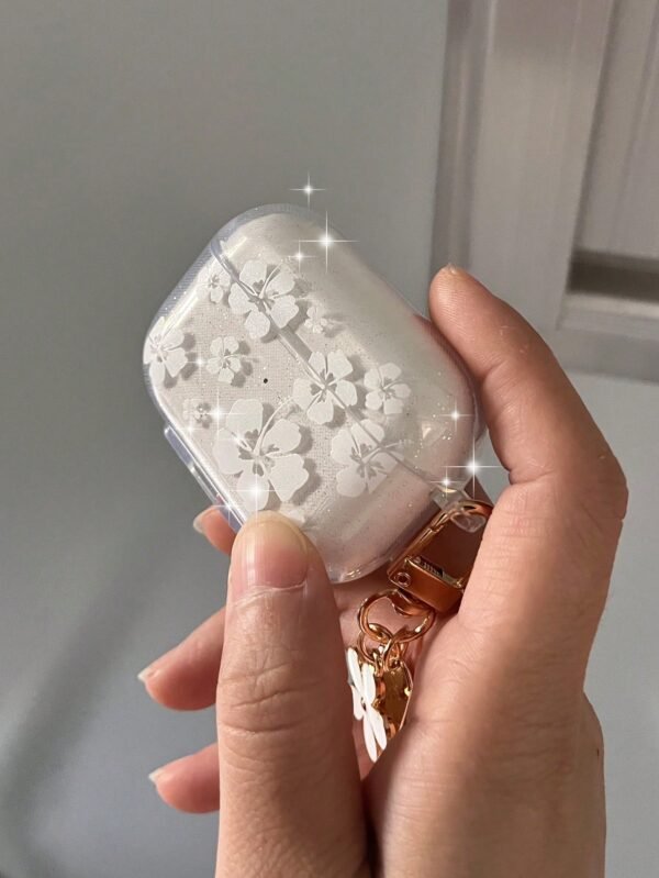 Coque floral blanc AirPods – Image 3