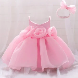 Robe satin fleurs tulle