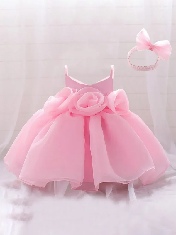Robe satin fleurs tulle