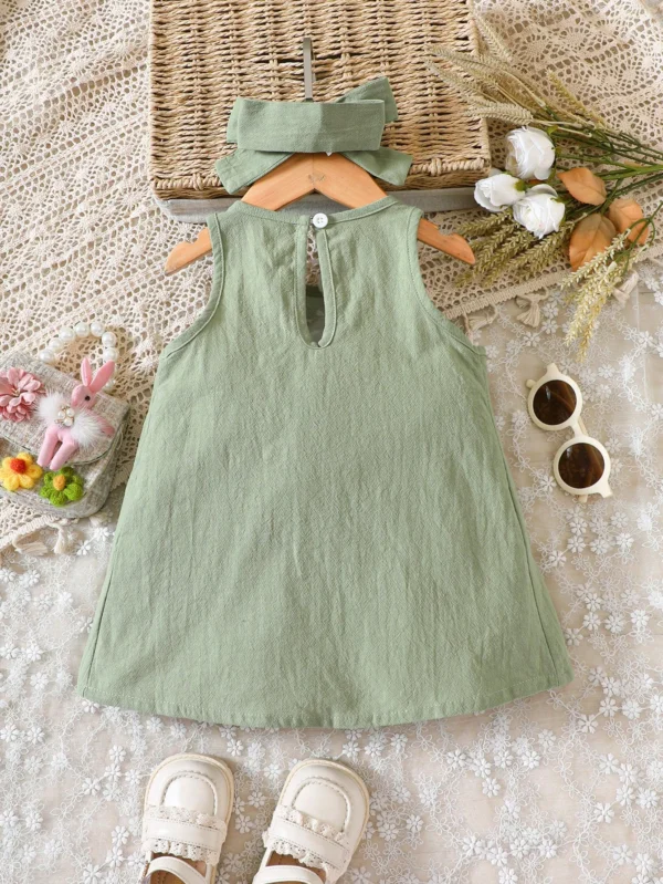 Robe brodée double poche – Image 2