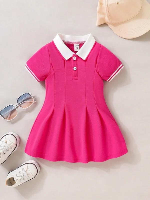 Robe rayée col polo bébé
