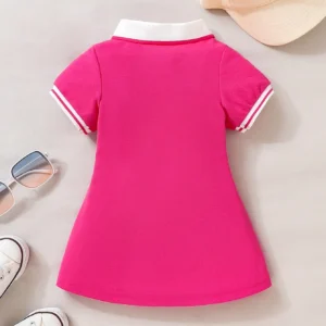 Robe rayée col polo bébé