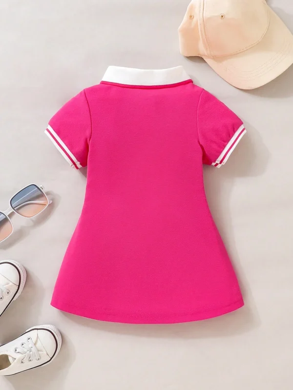 Robe rayée col polo bébé – Image 2