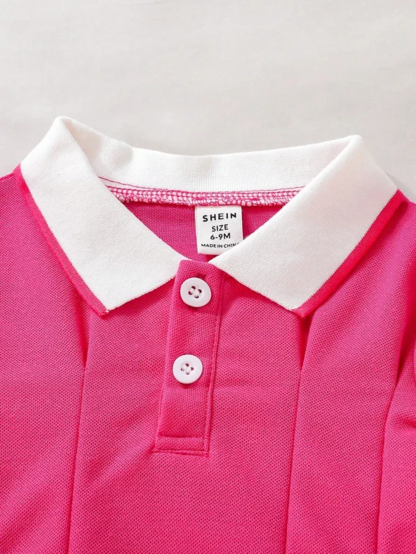 Robe rayée col polo bébé – Image 7