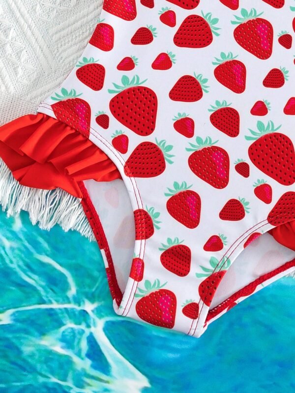 Maillot bain fraise volants – Image 3