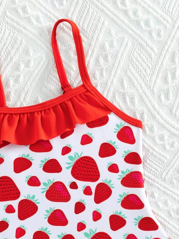Maillot bain fraise volants – Image 4