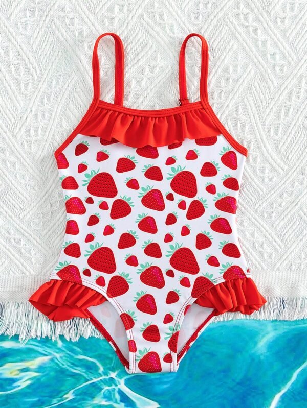 Maillot bain fraise volants – Image 5
