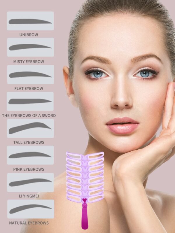 8 pcs pochoirs sourcils réutilisables – Image 2