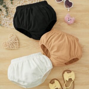 3 pcs shorts unis taille élastique