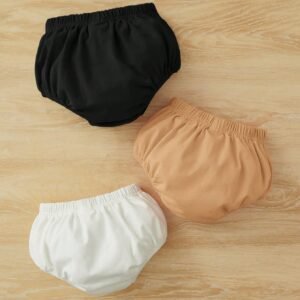 3 pcs shorts unis taille élastique