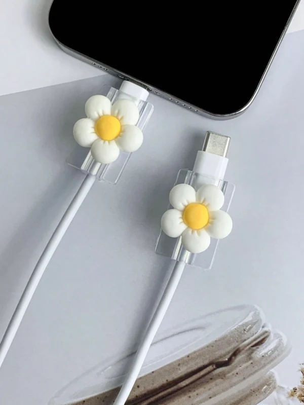 2 protège câble fleur