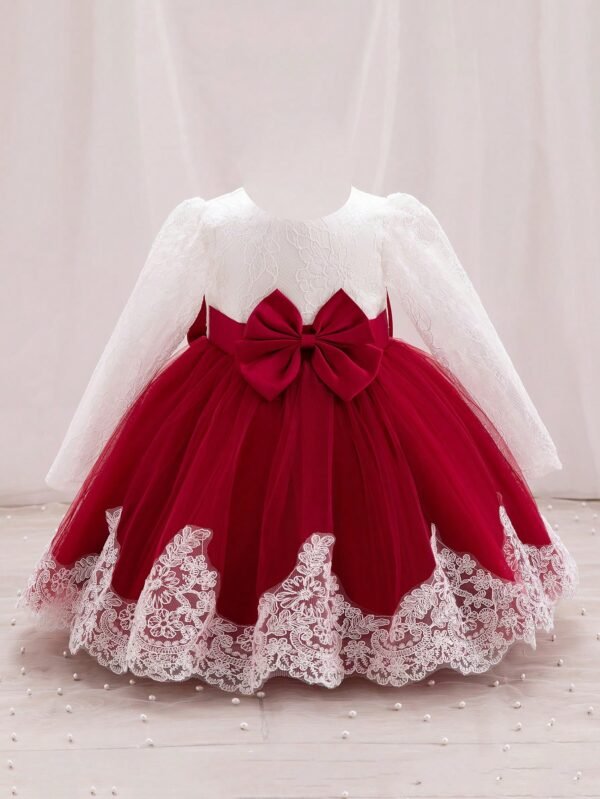 Robe soirée dentelle bicolore