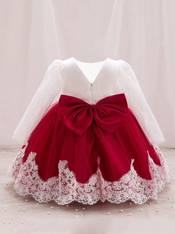 Robe soirée dentelle bicolore – Image 2