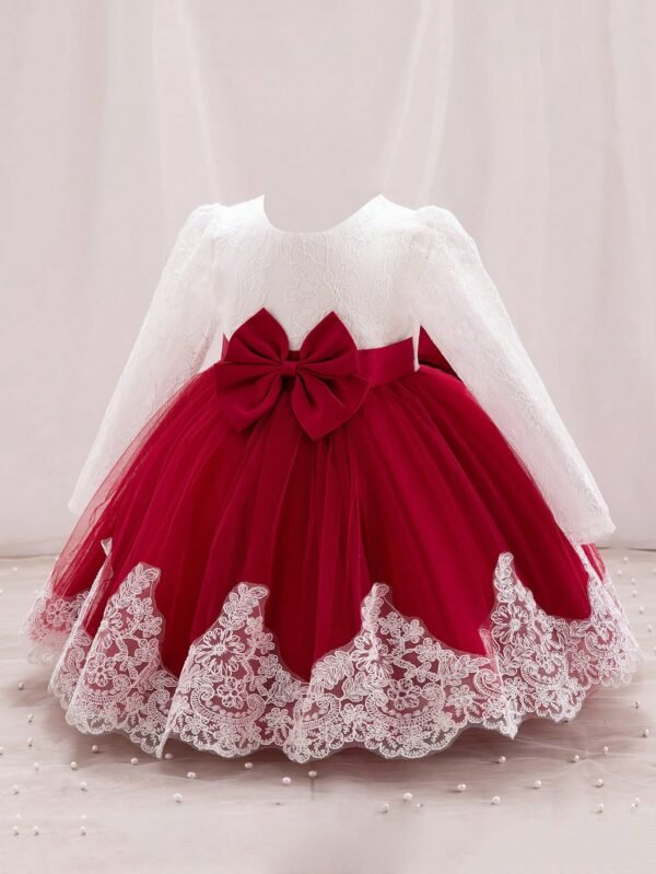 Robe soirée dentelle bicolore – Image 3