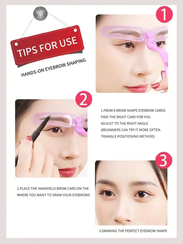 8 pcs pochoirs sourcils réutilisables – Image 7