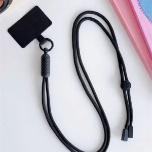 Dragonne noire élastique téléphone