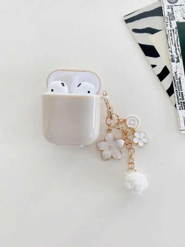 Coque fleurs blanches AirPods