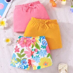 3 pcs shorts dopamine fleuris