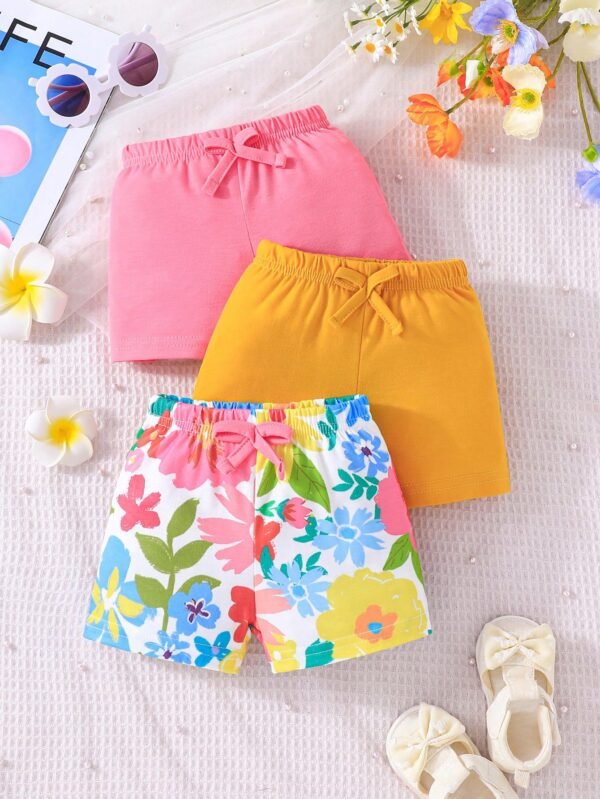 3 pcs shorts dopamine fleuris