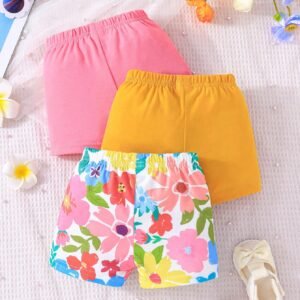 3 pcs shorts dopamine fleuris