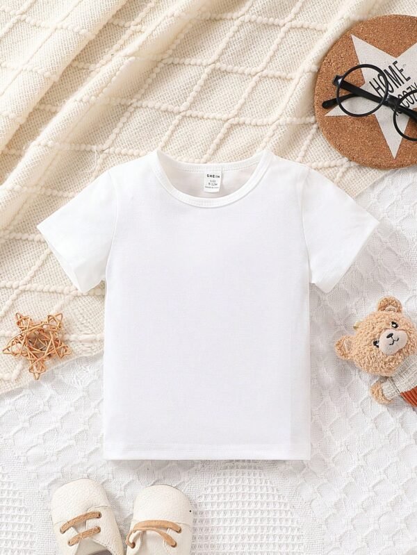 T-shirt col rond unicolore bébé – Image 4