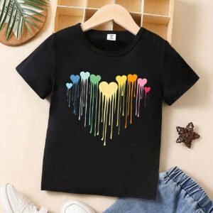 T-shirt manches courtes cœur bébé