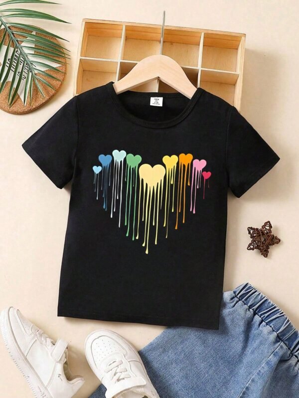 T-shirt manches courtes cœur bébé