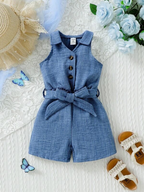 Barboteuse col froissé denim