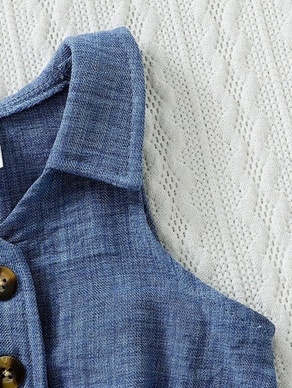 Barboteuse col froissé denim – Image 3