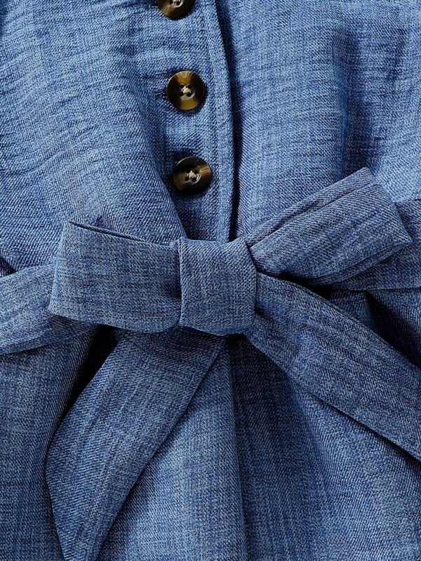 Barboteuse col froissé denim – Image 4