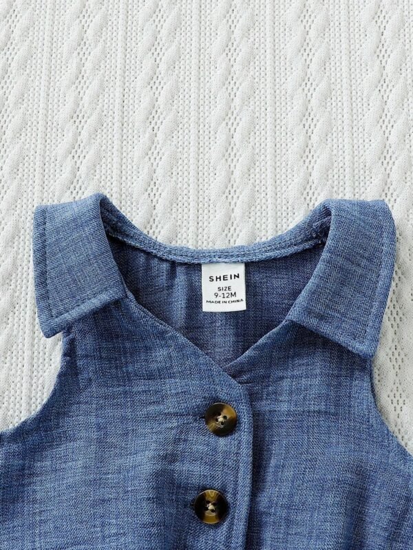 Barboteuse col froissé denim – Image 5