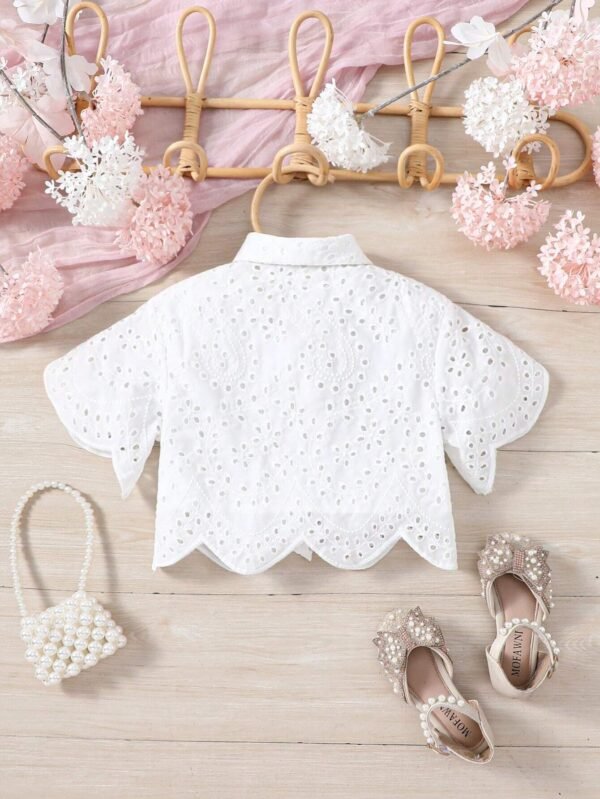 Blouse manches courtes broderie – Image 2
