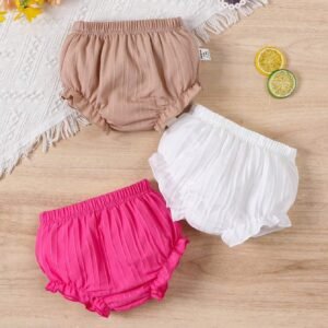 3 pcs shorts jacquard boutons