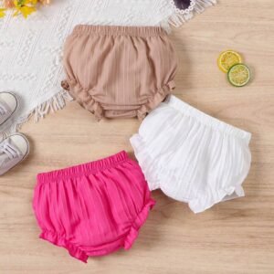 3 pcs shorts jacquard boutons