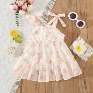 Robe princesse bretelles rose
