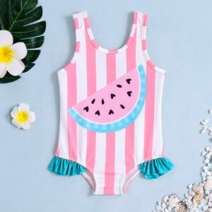 Maillot bain sans manches rayé