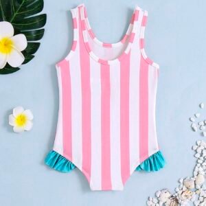Maillot bain sans manches rayé