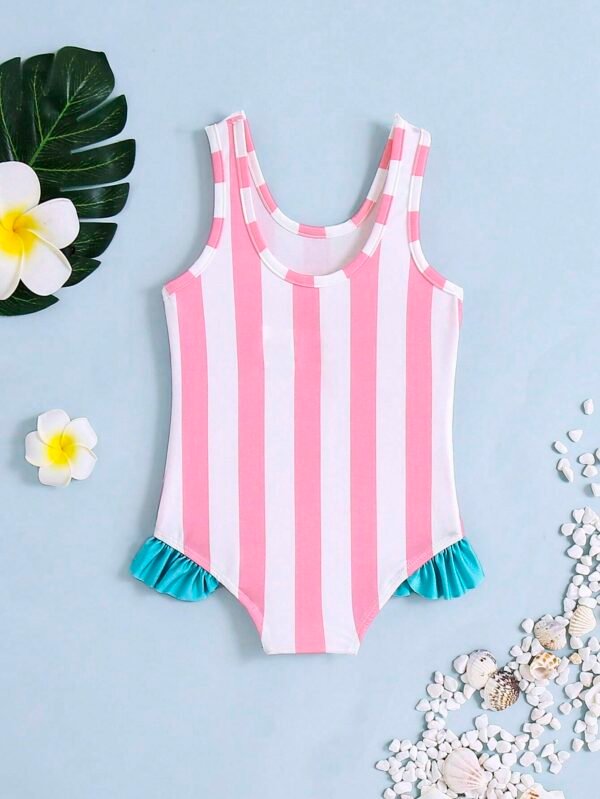 Maillot bain sans manches rayé – Image 2