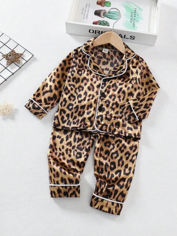 2 pcs pyjama léopard contrasté