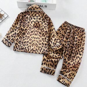 2 pcs pyjama léopard contrasté