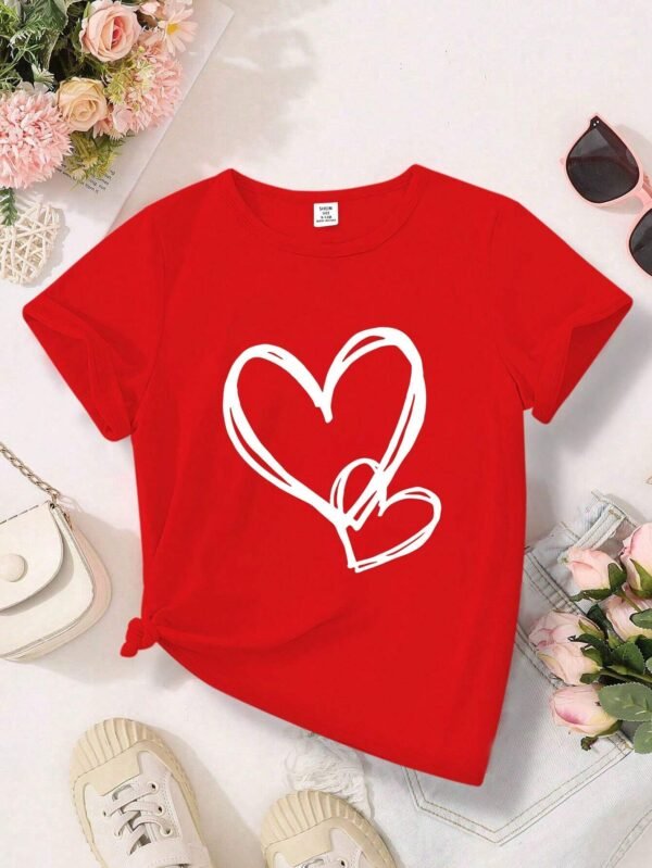 T-shirt cœur imprimé