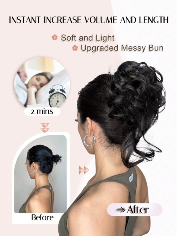 Clip chignon bouclé désordre – Image 6