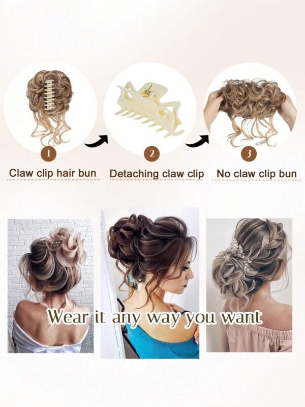 Clip chignon bouclé désordre – Image 7