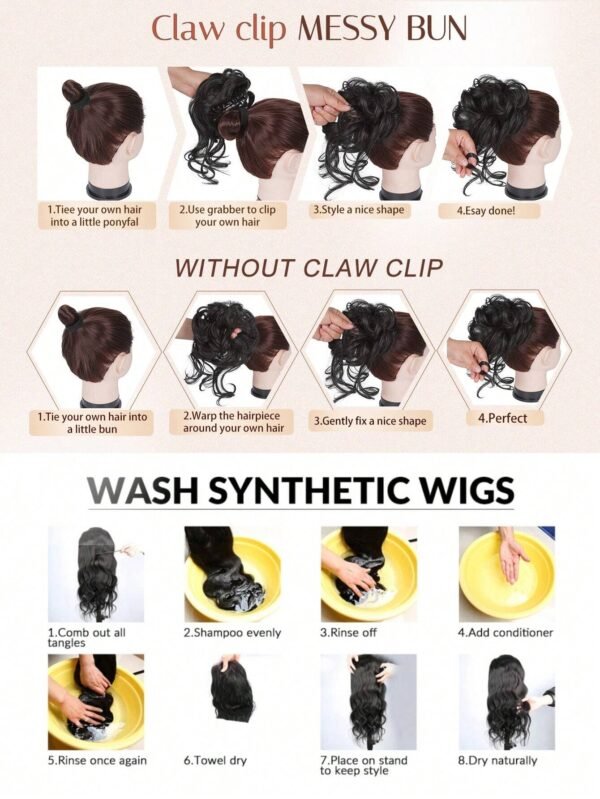 Clip chignon bouclé désordre – Image 10