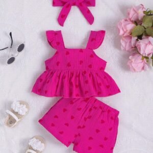 Top volants cœur short