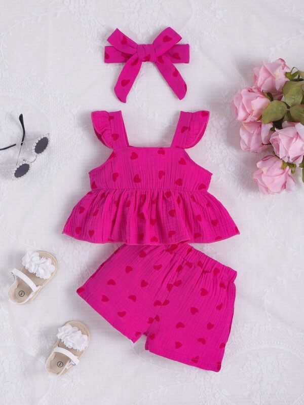 Top volants cœur short