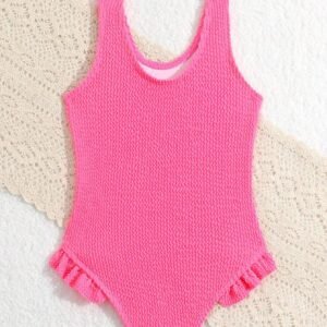 Maillot bain rose uni