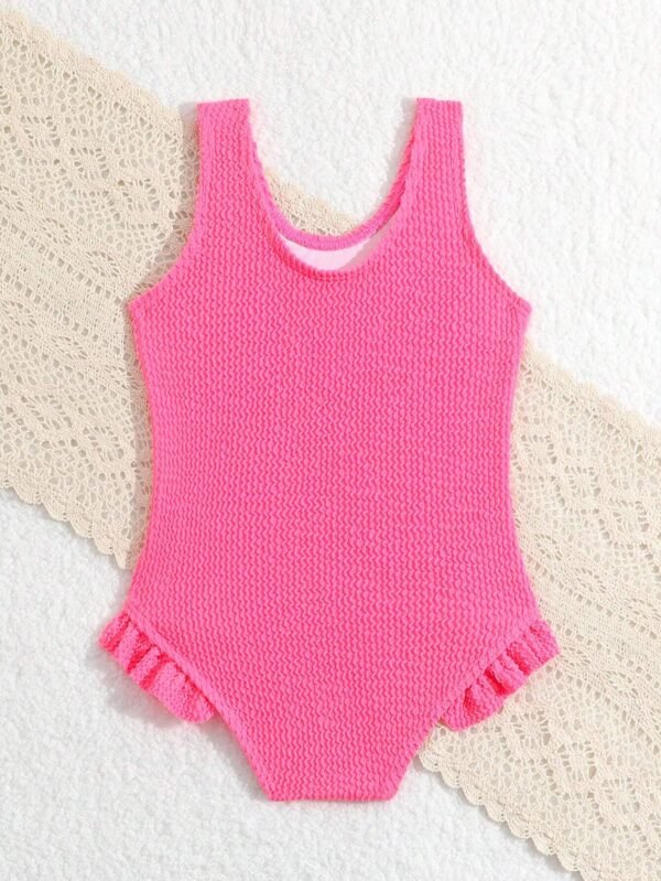 Maillot bain rose uni – Image 2