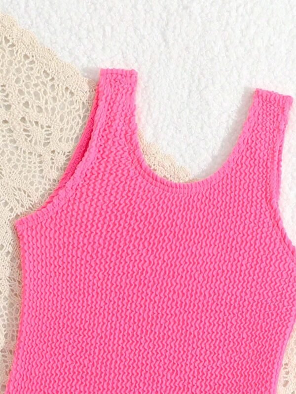 Maillot bain rose uni – Image 3